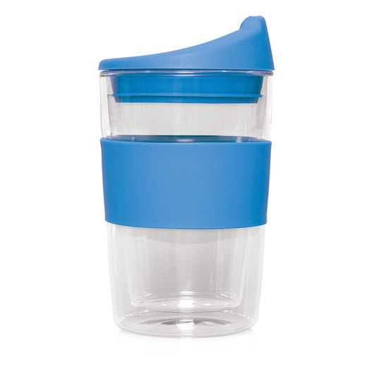Premium Glass Cup 2 Go Light Blue